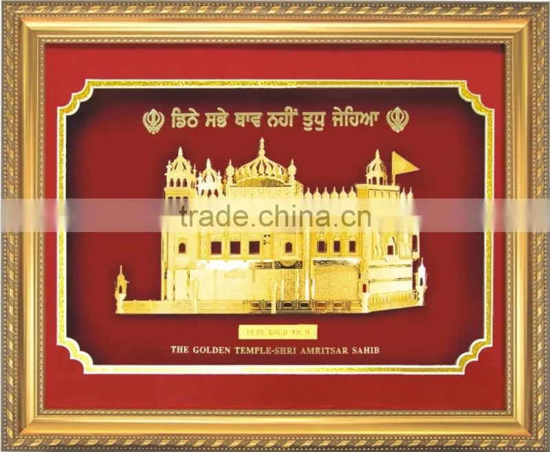 Gold foil buildings photos frame for business gift