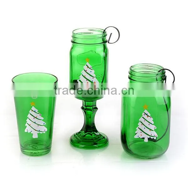 christmas design candle jar