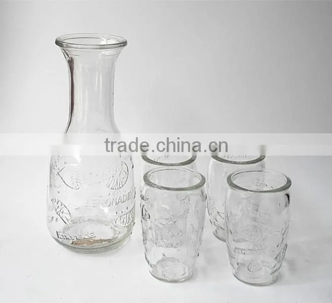 lemonade embossed mango juice stemless glass tumbler cup drinking set