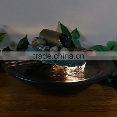 Soothing Balance Slate Tabletop Water Fountain with LED Light