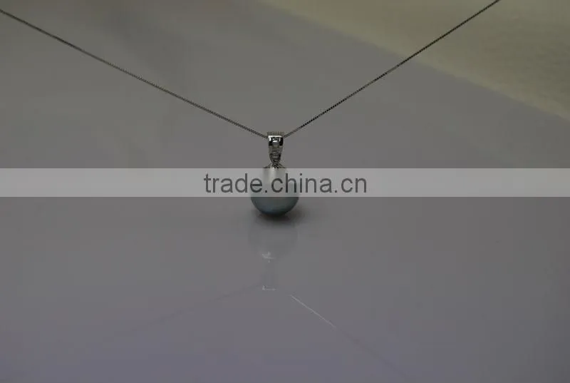 17'' 10-11mm tahitian peacock blue pearl necklace