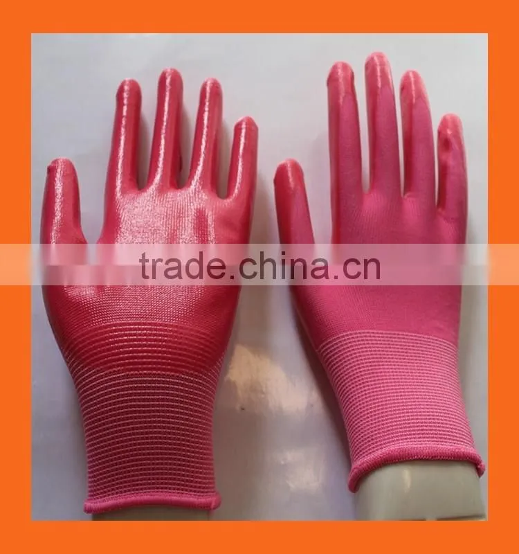 Printed Liner Ladies Garden Gloves Thin Lightweight Nitrile Gloves Flower Nitrile Work Gloves