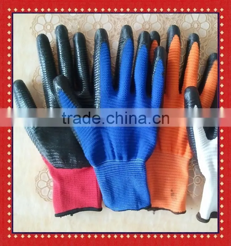 13G U3 Zebra Liner Anti Oil Honeycomb Garden Gloves With Nitrile Coated
