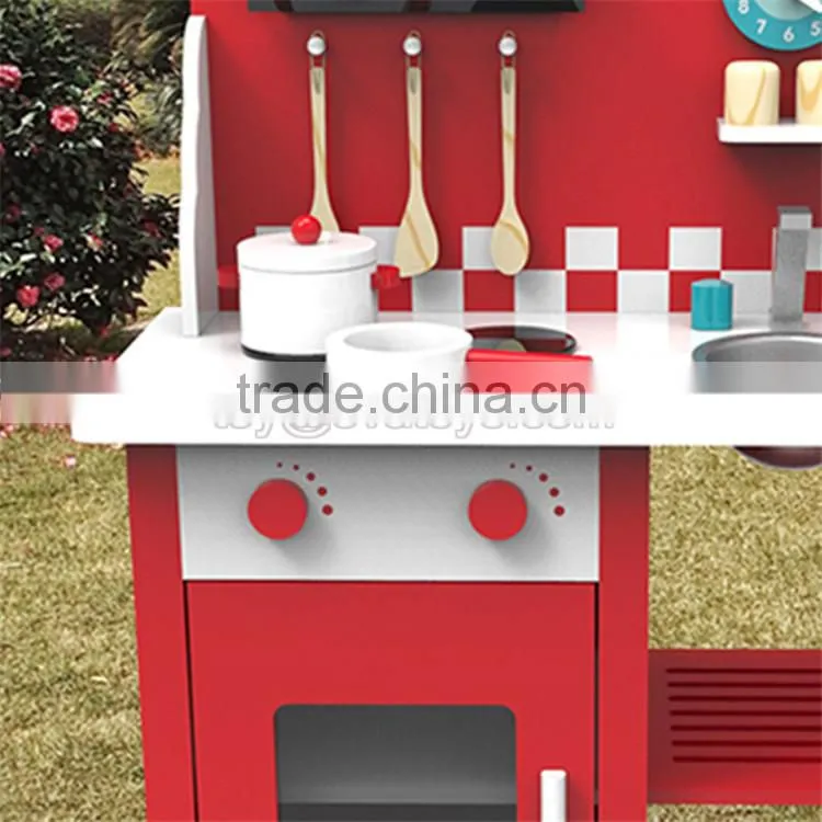 New design children play kitchen set boys wooden pretend kitchen set W10C291