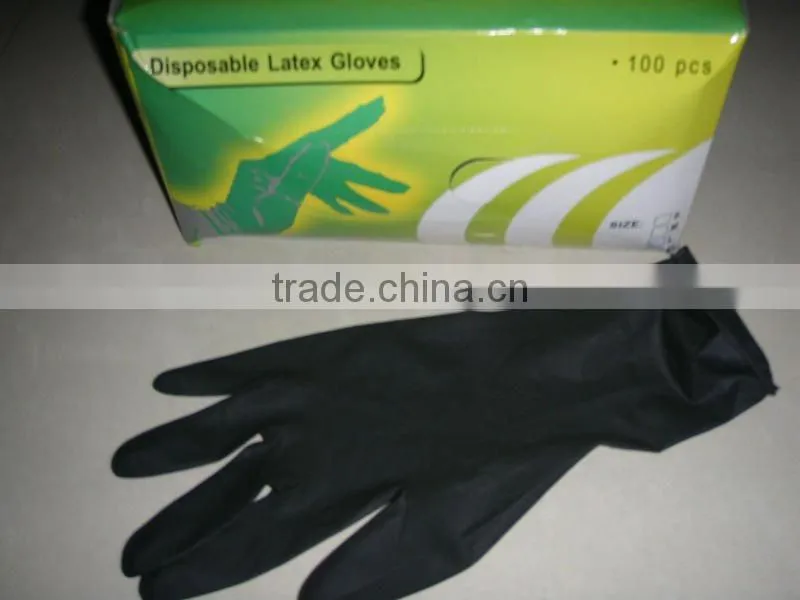 Black Latex Textured Tattoo Gloves--Powder Free