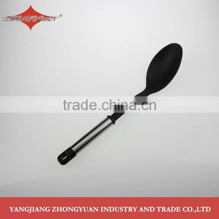 Plastic material nylon skimmer kitchen utensils of steel tube handle