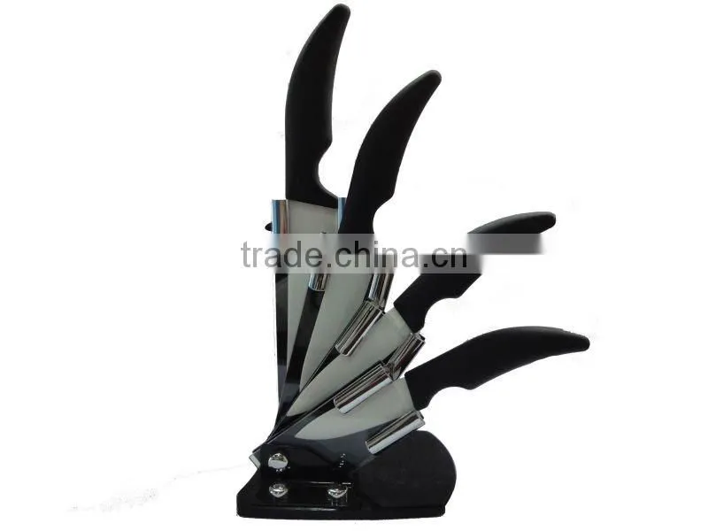 5 pieces ceramic kitchen knife set with Arylic block