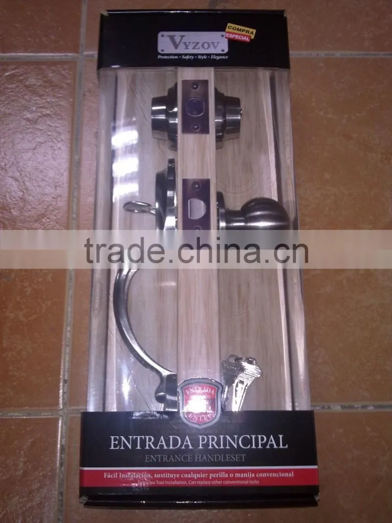ANSI grade 2 brass hotel commercial residential door lever handleset lock