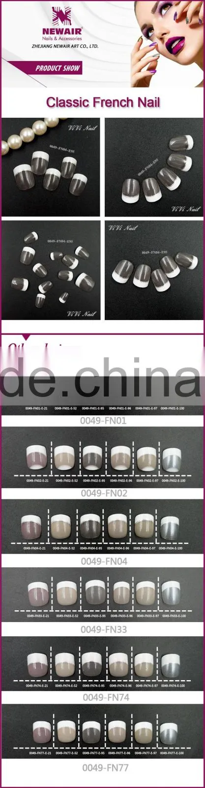 New air Nail Art French Nail Tips With Glue Colorful