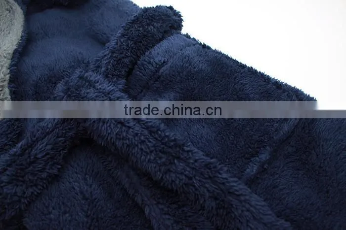 100% polyester shaggy fleece men's robe, men's hoodies bathrobe,fluffy bath robe