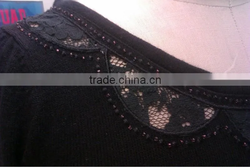 black long sleeve 2013 new design fashion garment lady sweater