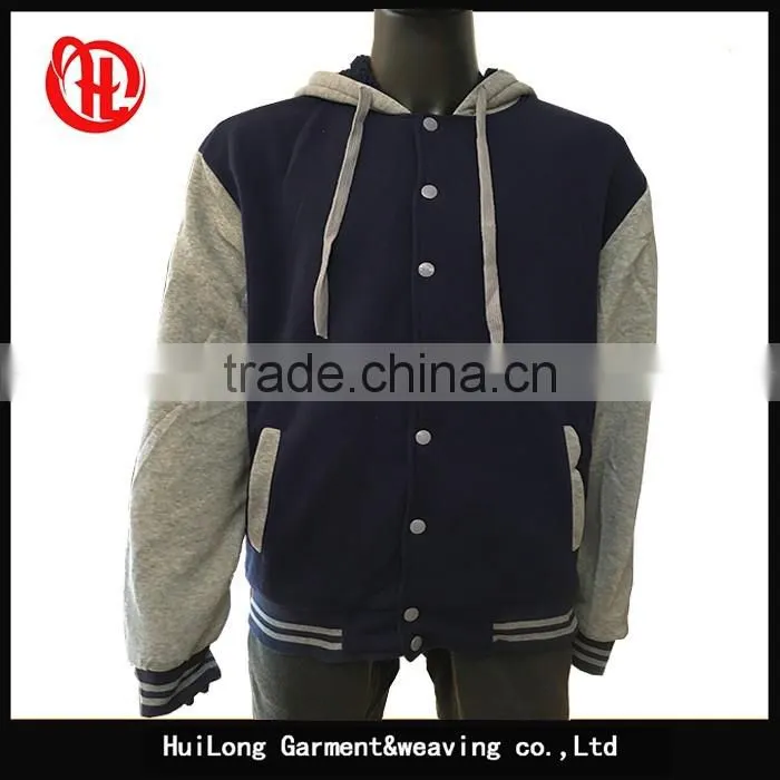 button closed strip hoody jacket mens polyester jacket