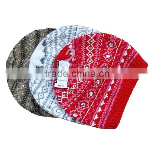 fashion & popular 100% acrylic knitted winter kids hats