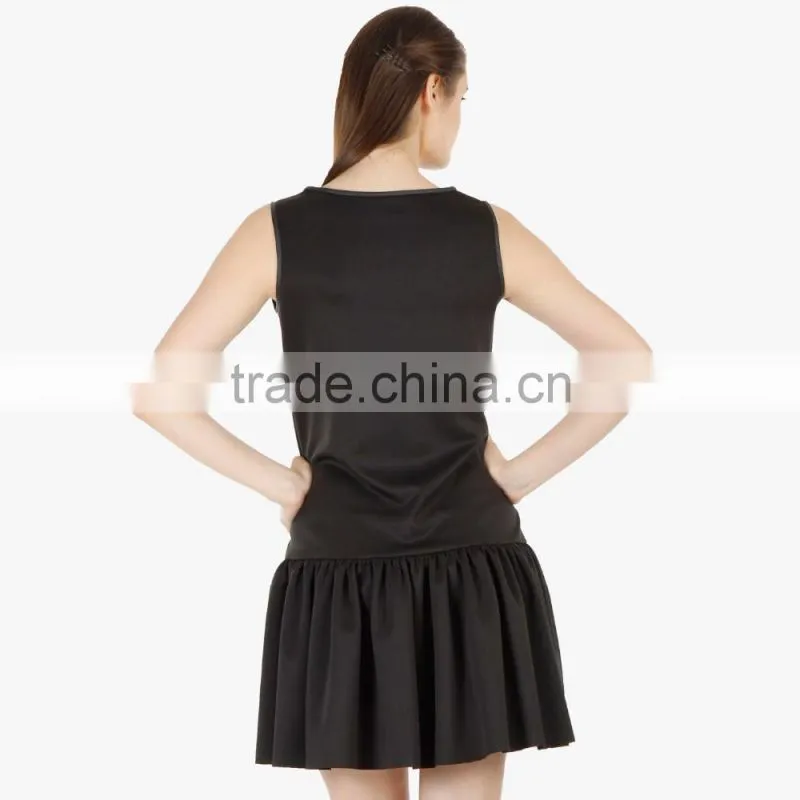 black easy casual women summer dress custom made