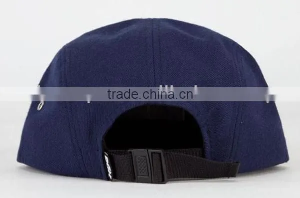100%Cotton custom bill navy blue 5 panel plain cap