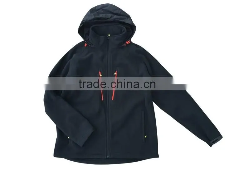 Mens warm sports windbreaker wind resistant hoodie fleece jacket
