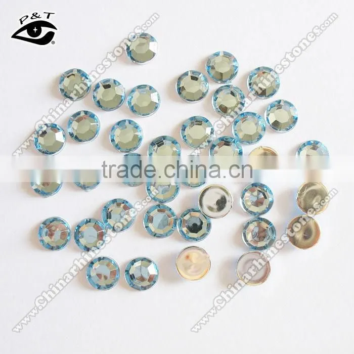 Flat back acrylic rhinestone epoxy crystal 10MM Lt sapphire for craft