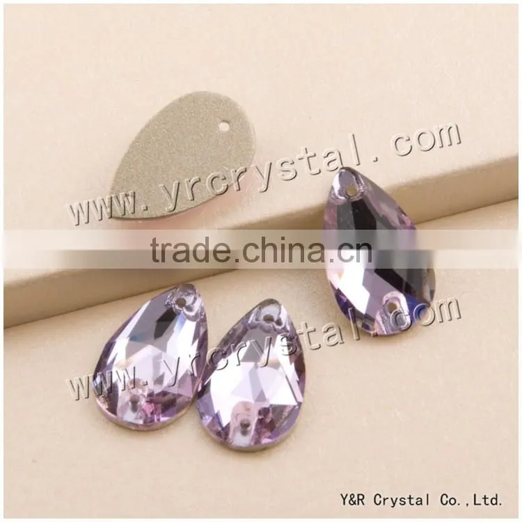 Violet teardrop flat back rhinestones sew on stones
