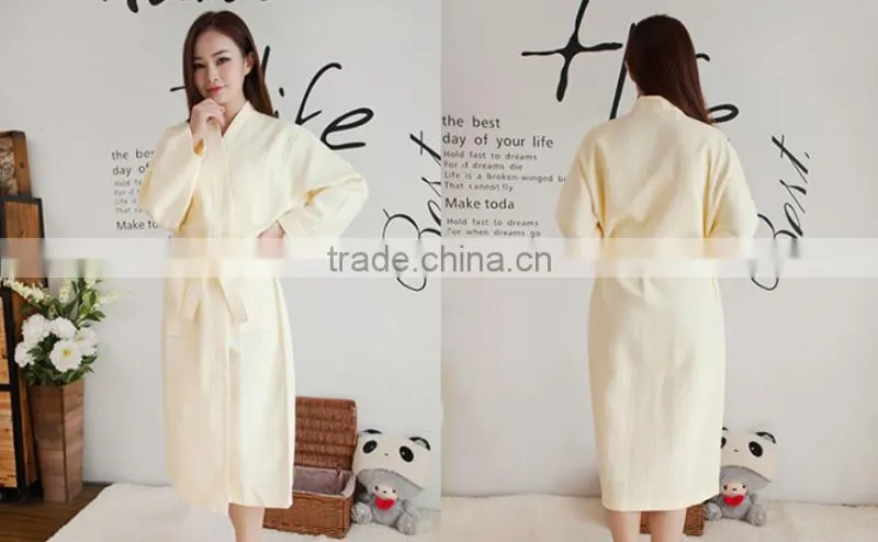 Weave Cotton Unisex Waffle BathRobes For Hotel