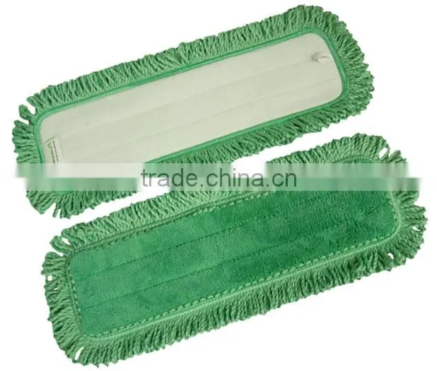 Microfiber fringe dust mop pad