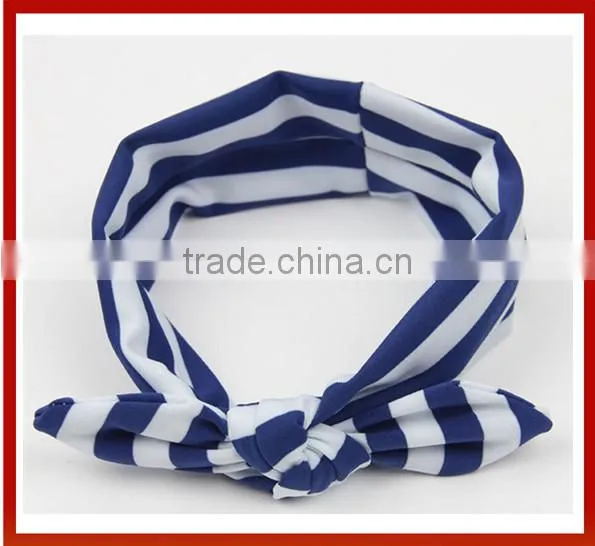 New Design Wholesale Top Quality Jersy Knitted Many Colors Baby Headband Tie Knot Korean/ Baby Metallic Messy Knotted Headbands