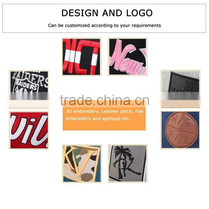 Wholesale high quality 6 panel cotton snapback caps