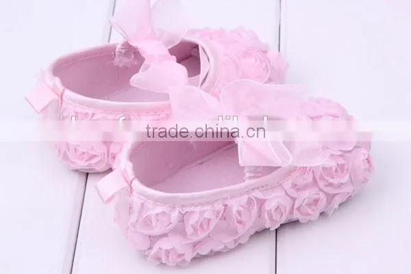 0-12 Month New Arrival Girl's Start Walkers Rose Lace Newborn Baby Shoes