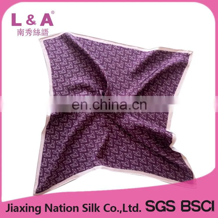 Silk twill fox head digital print big square scarf 18mm