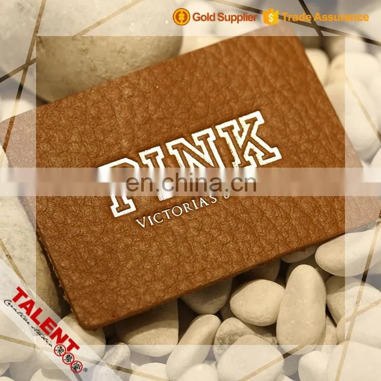 Custom Hot Pressed And Stamping Silver PU Leather Label Patch