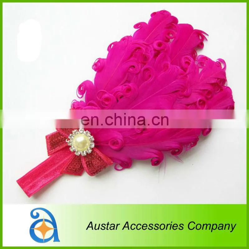 Wholesale Feather Headband hairband Baby Girls flowers headbands