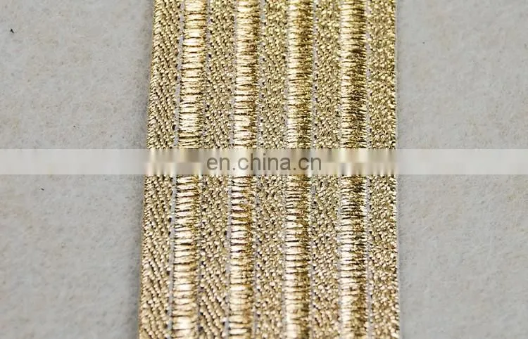 Hot sale lurex elastic tape elastic band with gold thread for clothes