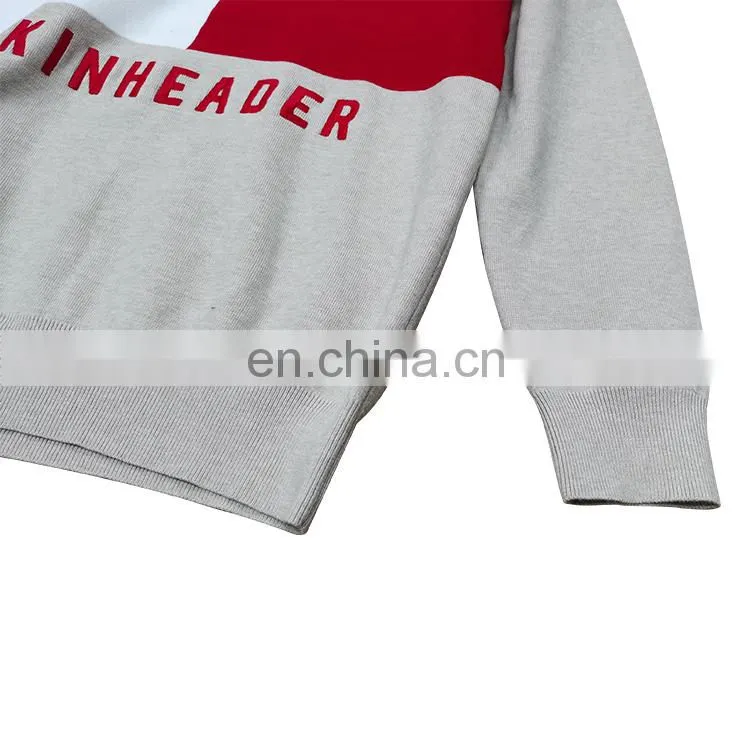 DiZNEW New Design Good Quality Long Sleeve Crewneck Mens Intarsia Sweater