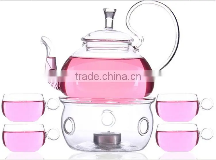 Tea set,Glass Teapot 600ML and Cups,High Temperature Resistance
