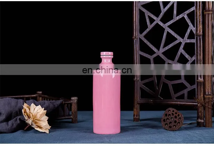 Jingdezhen Weian 500ml Six Colors Raw Stock Bottle Ceramic Wine Bottles