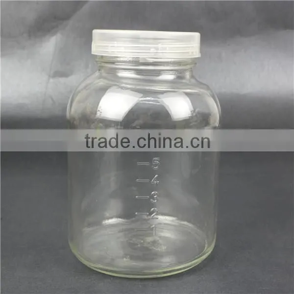 glass tissue culture vessels jar with plastic lid