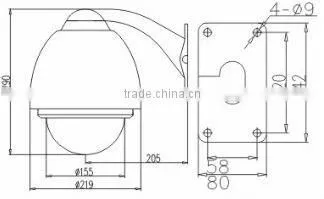 outdoor waterproof High Speed Dome Camera with alarm