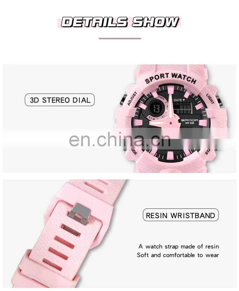 SANDA 3030 Multi-functional ladies brand digital watches alarm waterproof luminous chronograph fashion girls wrist watches