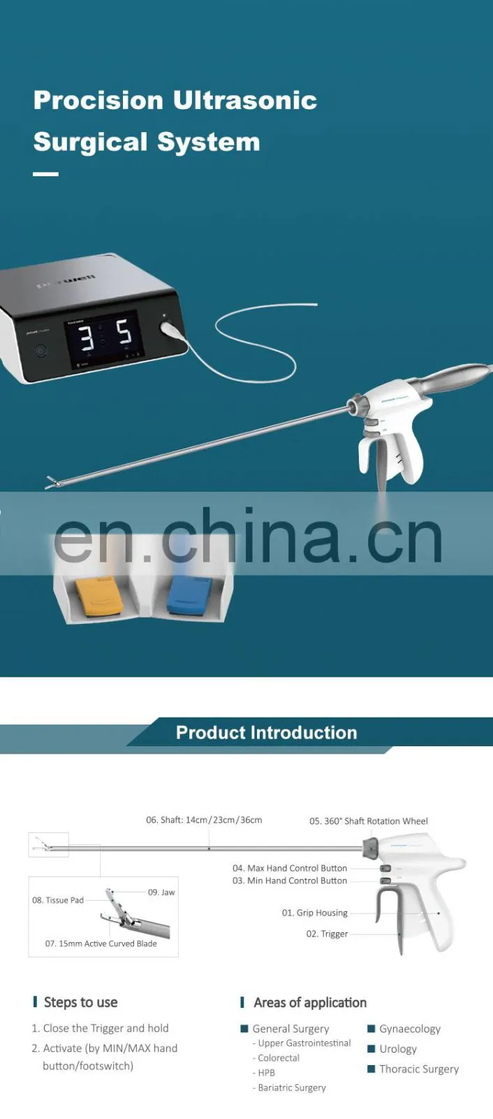 2020 Lepu Medical Ultrasonic Scalpel Handle Blades Surgical Scalpels For Sale