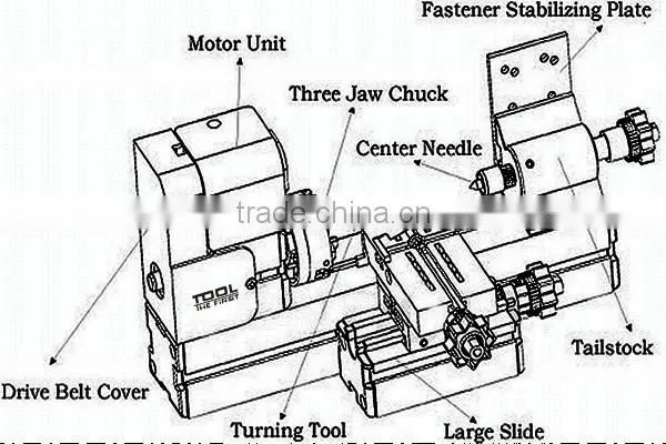 HOT SALE HOBBY 60w Mini Metal hobby Lathe B TZ20002MG ,cool DIY tools for model making ,school education