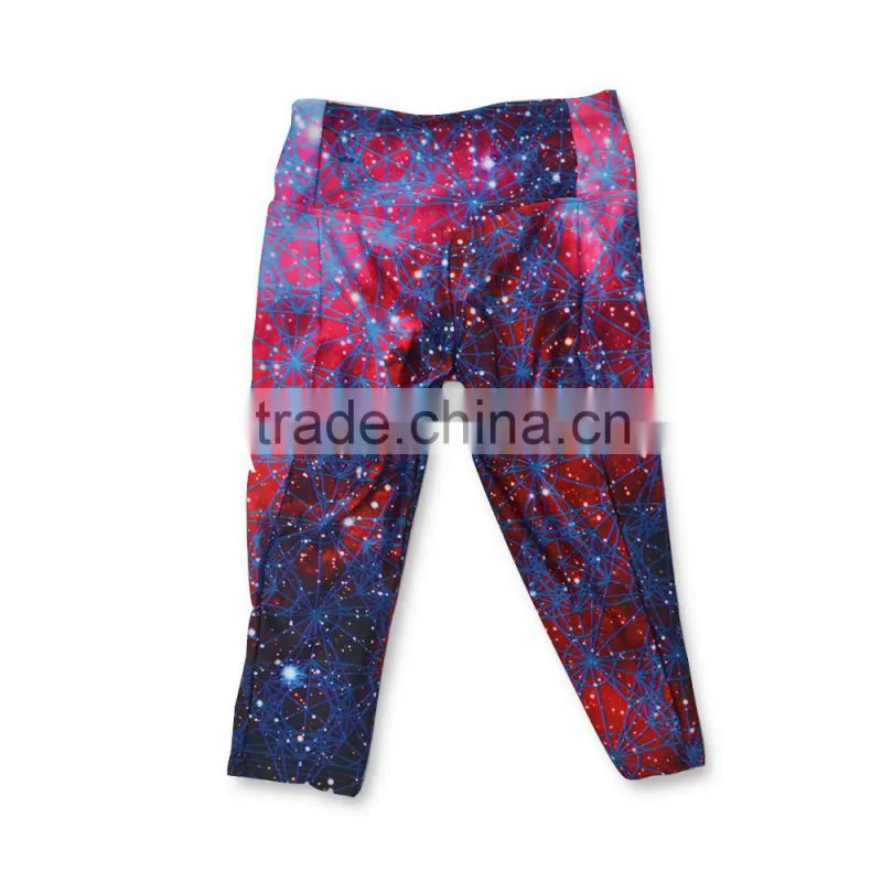 Girls' custom sublimation slim fit gym short