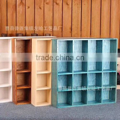 Custom Unfinished 8 Compartment Wooden Storage Tray with Handles