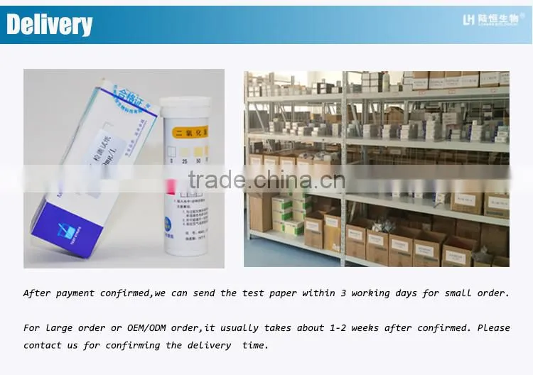 chlorine dioxide indicator test paper
