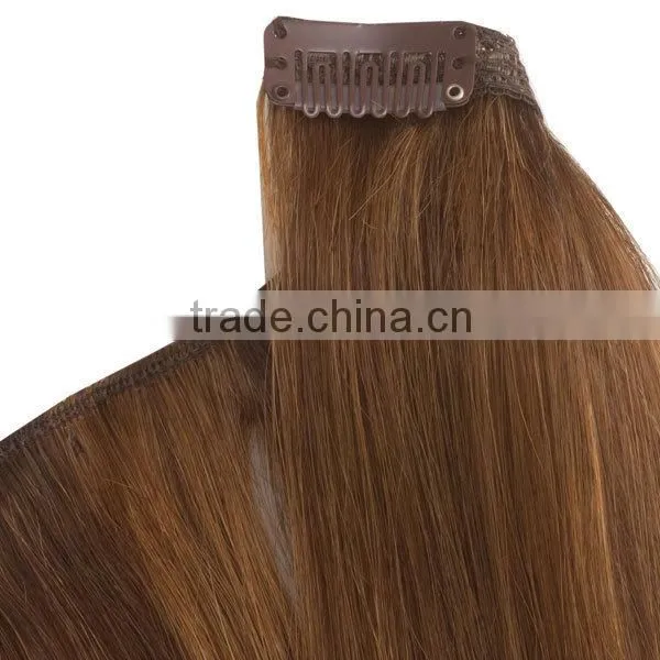 blond full head European clip in hair extensions