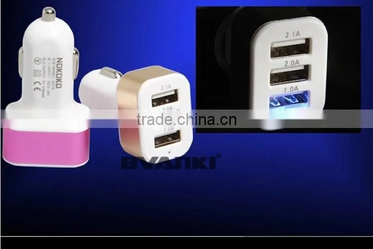 2016 new QC2.0 Quick Charge 3-port USB Car Charger, for iphone 6 Portable Charger, Universal Car charger mobile for Car Adapter