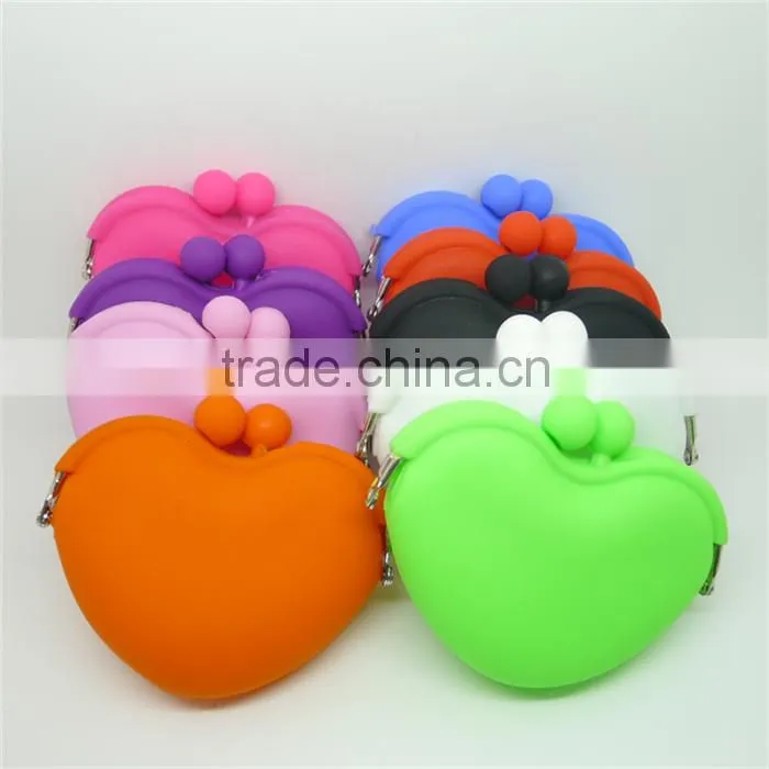 Candy Color Waterproof Rectangle Shape Silicone Rubber Coin Holder Purses for Makeup silicone Bag
