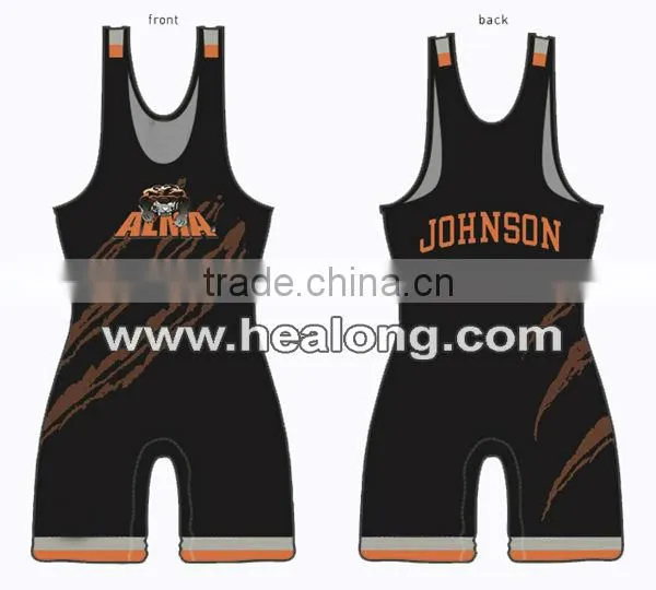Custom Men's High Cut Wrestling Singlets Shirt Wear Jersey