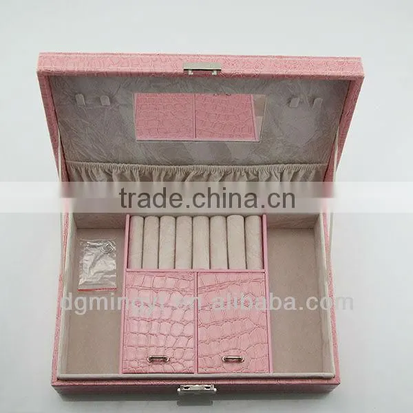 key and lock leather cosmetic box