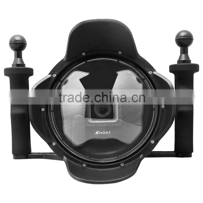 High Performance 6" SHOOT Dome Port with Handheld Stabilizer for GoPros Hero3+ Hero4 with LCD Screen Holder
