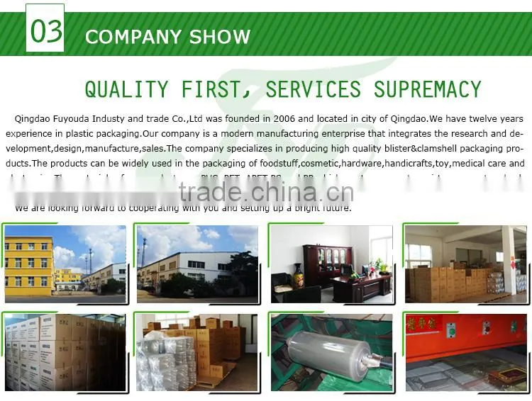 High quality disposable plastic blister packaging tray