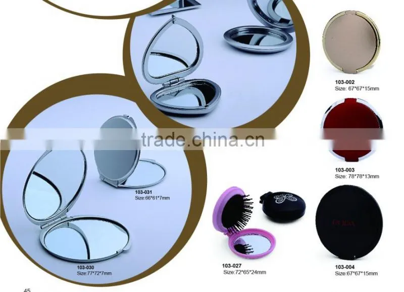 square double side diamond decorated travel mirror